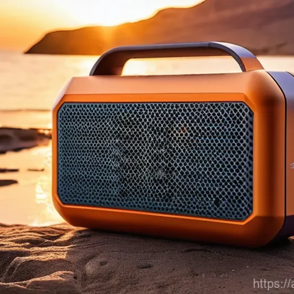 블루투스 스피커의 음질 비교 - **Prompt:** "A beautifully crafted, sleek Bluetooth speaker in a luxurious, modern Arab living room....